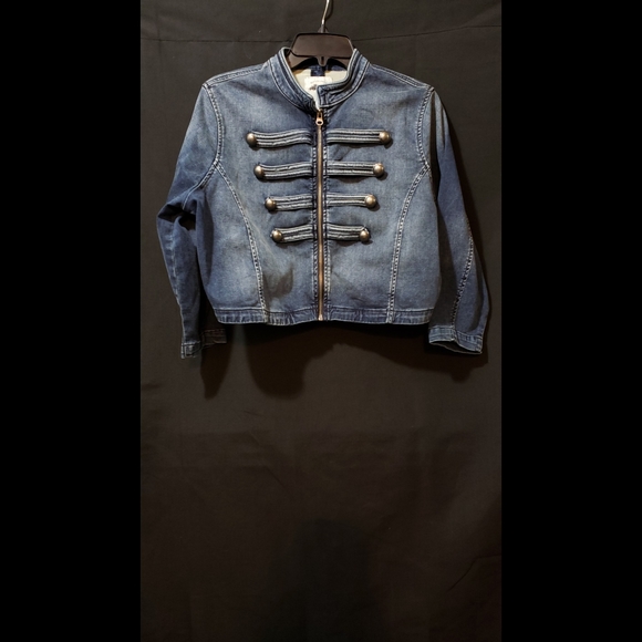 torrid Jackets & Blazers - [10] Torrid - Cropped Denim Military Jacket